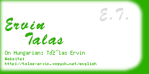 ervin talas business card